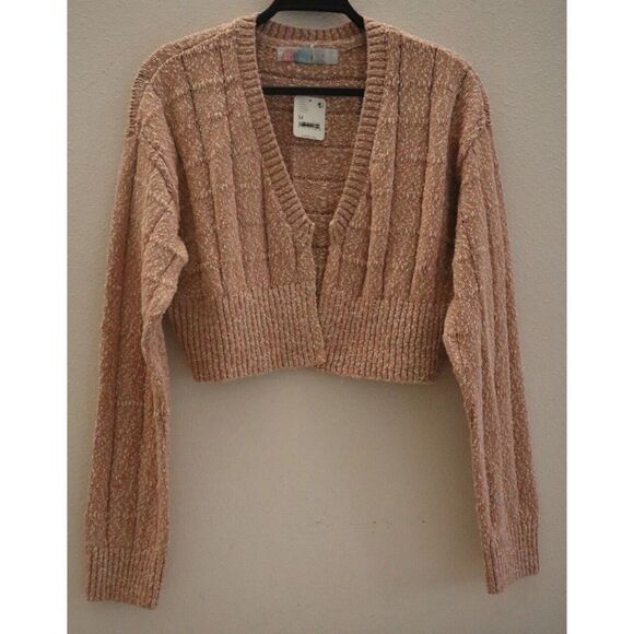 Free People Beach OB1464944 Women's Sz M Rust Red Declan Sweater Cardigan - Picture 1 of 6